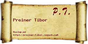 Preiner Tibor névjegykártya